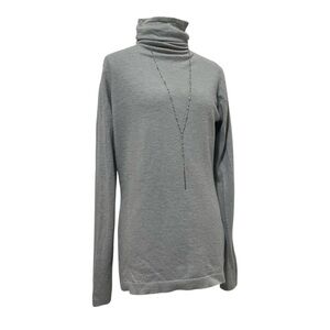 Kinross 100% Cashmere Gray Long Sleeve Slouch Turtle Neck Sweater Size M